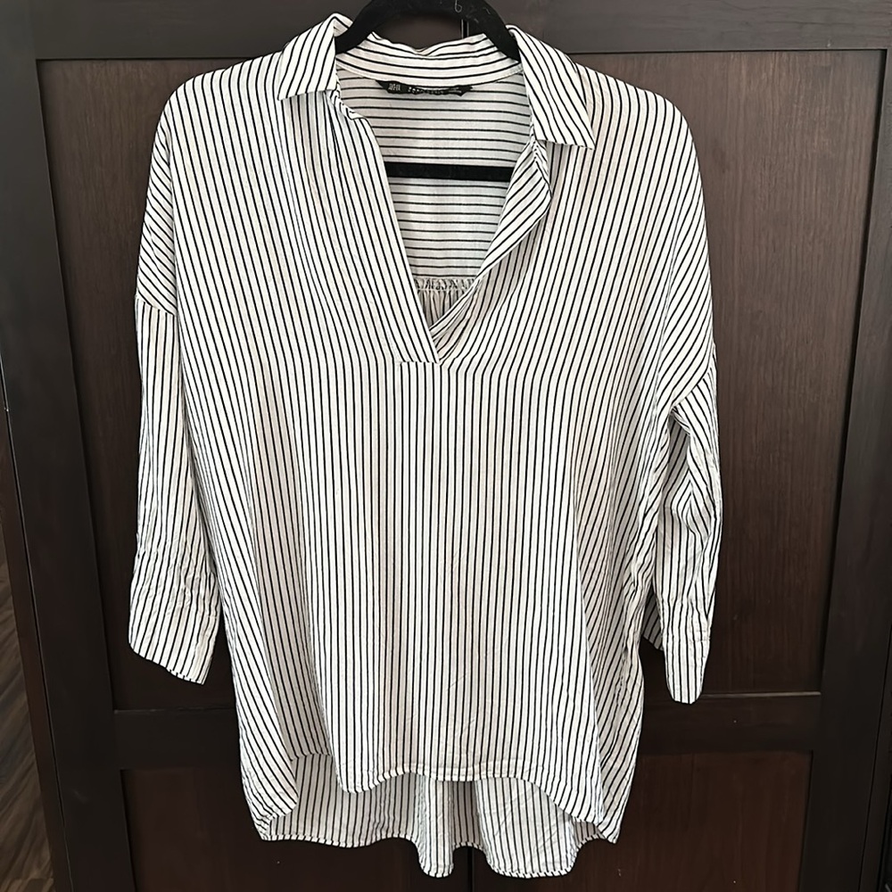 Zara Pinstripe Blouse